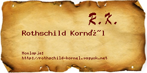 Rothschild Kornél névjegykártya